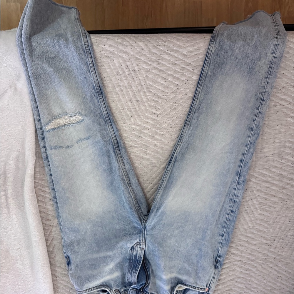 Free People Light Blue Distressed Jeans